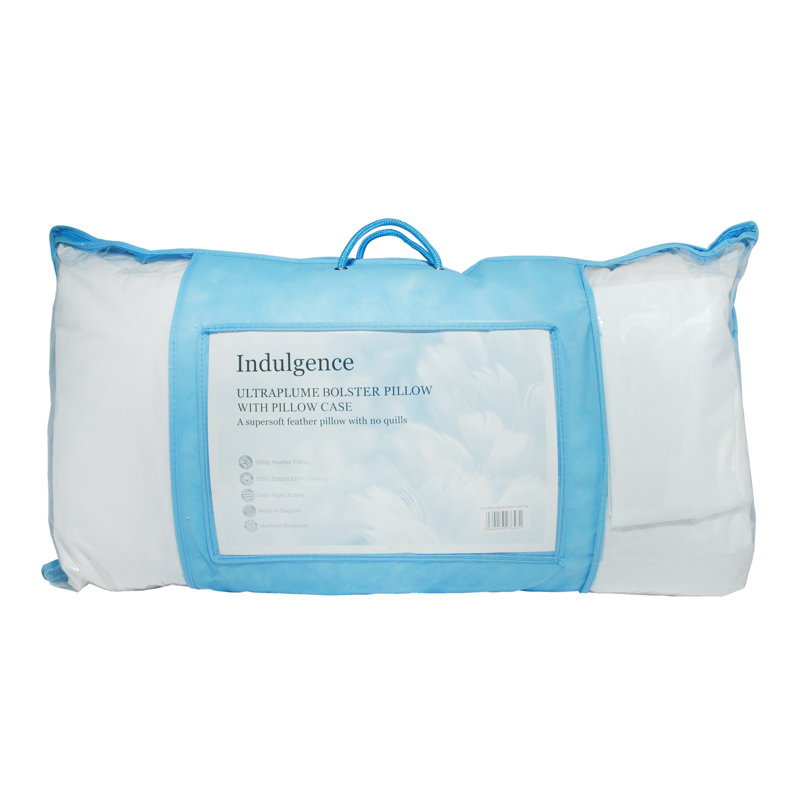 Goldenray Ultraplume Bolster with No Quills - Included Bolster Pillowcase Feathers Kingsize Medium Support Pillow