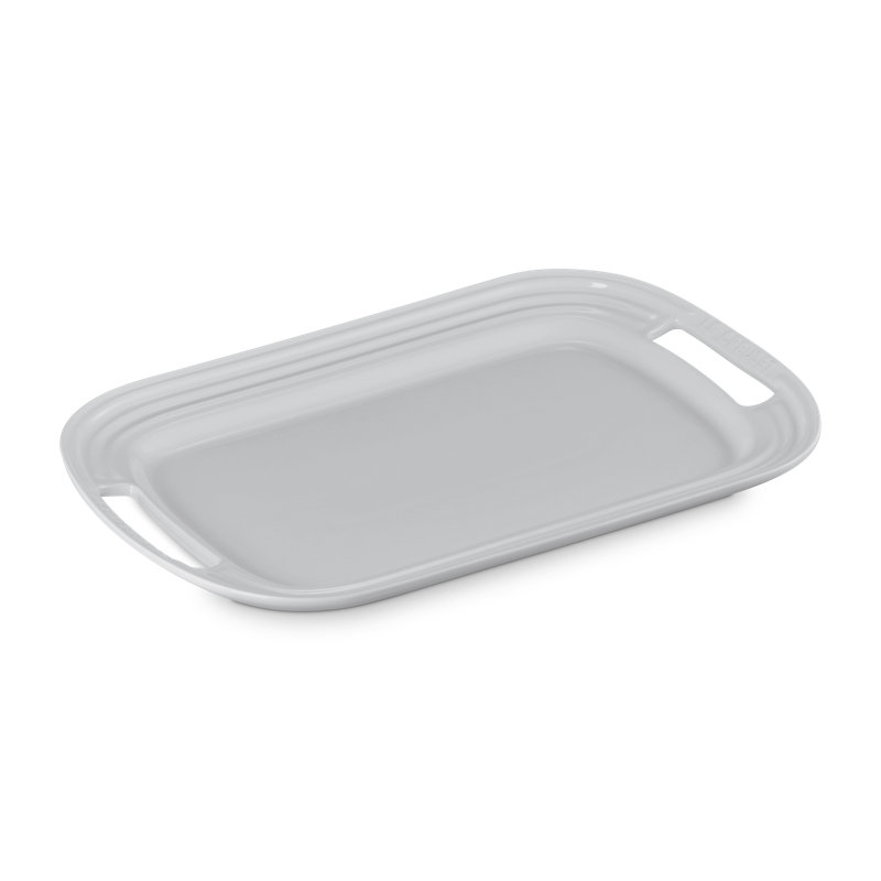 Le Creuset Stoneware Serving Platter, 16.25 In. - Pêche, White