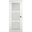 Porte pré-suspendue simple en bois manufacturé et vitré Avon 3 Lite DIY-FRIENDLY-92663460-92663452-93217033