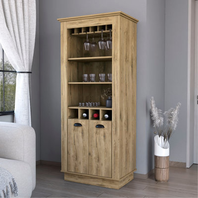Élégante armoire à vin avec un grand espace de rangement élégant avec 4 tablettes intégrées pour le plaisir de la maison