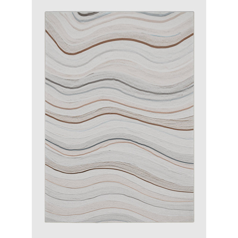 Enolia Washable Abstract Indoor Rug, Rectangle 6' x 9'
