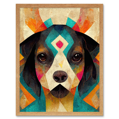 Boho Abstract Modern Shaman Guru Dog - Print
