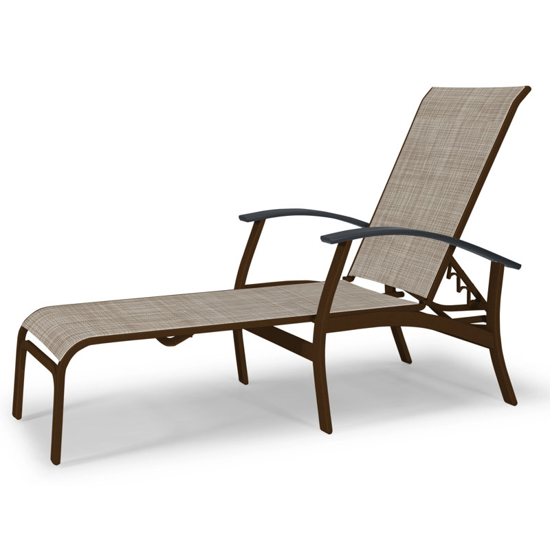 Askar Outdoor Rust-Resistant Metal Chaise Lounge, Classic Graphite P30, Bristol Taupe Sunbrella®, Textured Kona