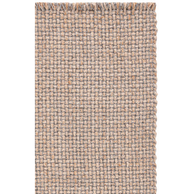 Tapis gris en jute / laine tissée à la main Krenzke