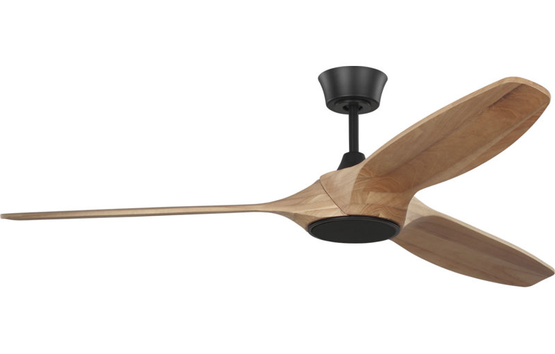 Selen Smart LED Ceiling Fan, Natural Honey, Midnight Black, 60" Wide