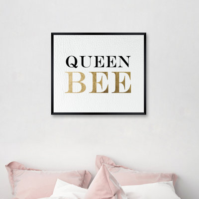 Queen Bee - Reproduction d'art textuel sur papier encadré
