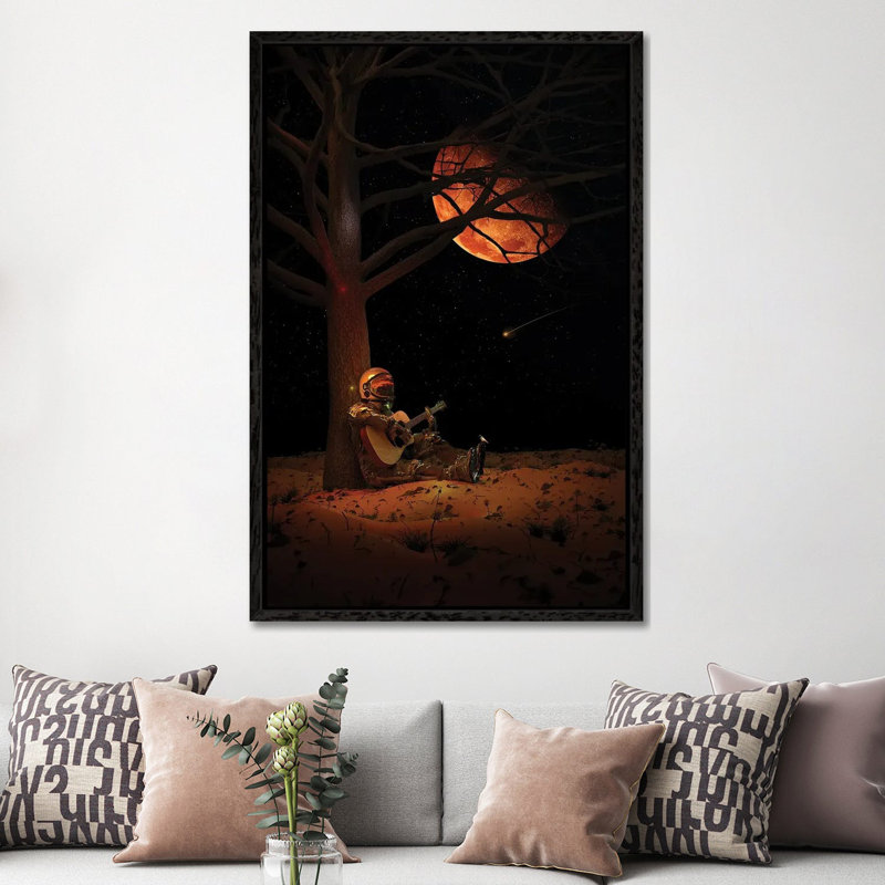 Moonlight Jam by Nicebleed - Print on Canvas, Black Framed, 152.4cm H x 101.6cm W x 3.81cm D