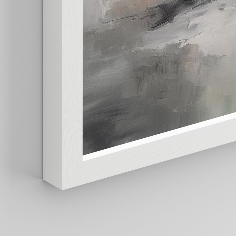 «Ethereal Mist Abstract Neutral Tone» sur papier, Blanc, H 12 po x l 16 po