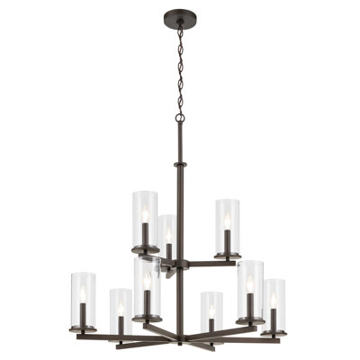 32.5" 9-Light 2-Tier Chandelier