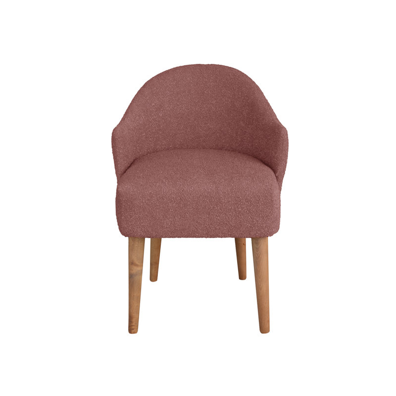 50cm H Polyester Blend Upholstered Slat Back Armchair, Pink