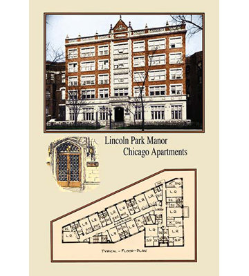 « lincoln park manor, chicago apartments » par geo e. miller, impression