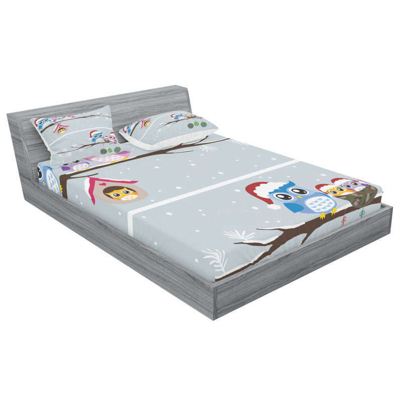 Microfiber Polka Dots Sheet Set, Queen Sheet Set with Fitted Sheet