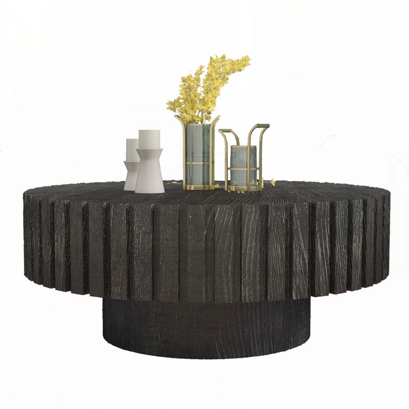 Natural wood Coffee Table, Black