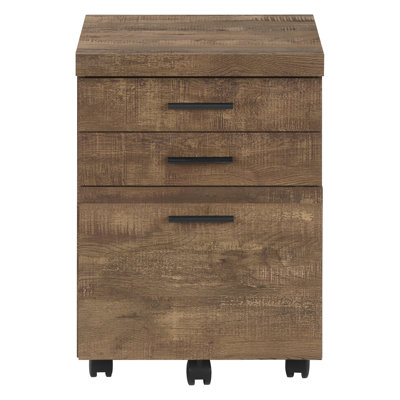 Brown Office File Storage Cabinet - Mobile With Construction And Drawers Rolling For Laminate Exterior