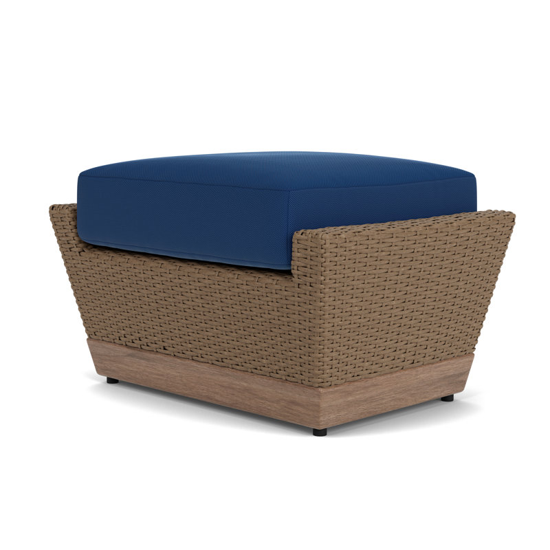 Charisma Rectangle Outdoor Ottoman Patio Ottoman, Flagship Lapis