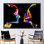 «Valentine's Day Gift - Colorful Abstract Couple Silhouette», art sur toile