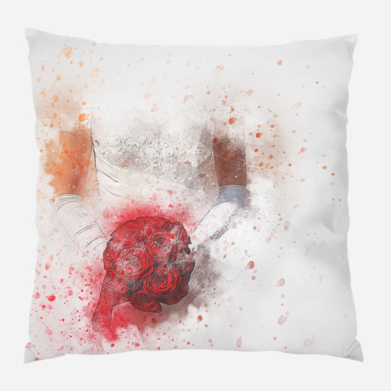 Housse de coussin d'extérieur carré Remmington Bride, Microsuède, Intérieur