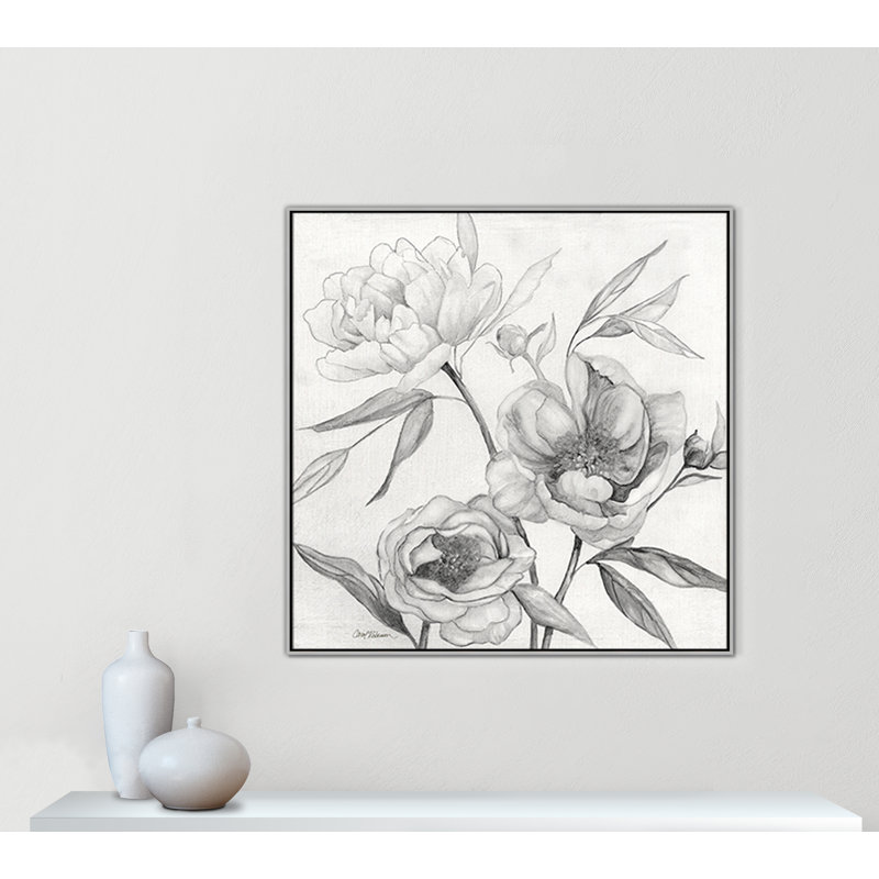 Collection Linen Peony, H 46,5 po x l 46,5 po x P 2 po, Argent