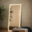 LED Lighted Full Length Mirror with Stand Rectangle LED Wall Mirror-1987827615