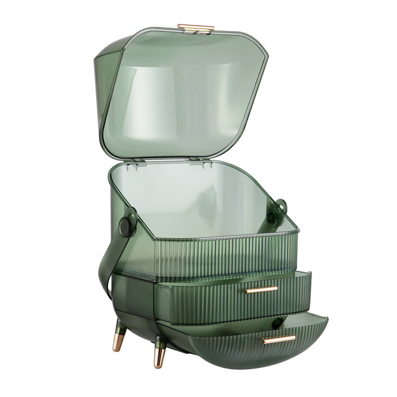 Ansonia Plastic Makeup Organiser, Transparent Green