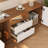 55" Mid-Century Modern TV Stand With LED Lights, Open Center Console With 2 Drawers And 2 Doors, Perfect For Living Room & Media Room Storage​, Fully Assembled, White And Walnut-757226087
