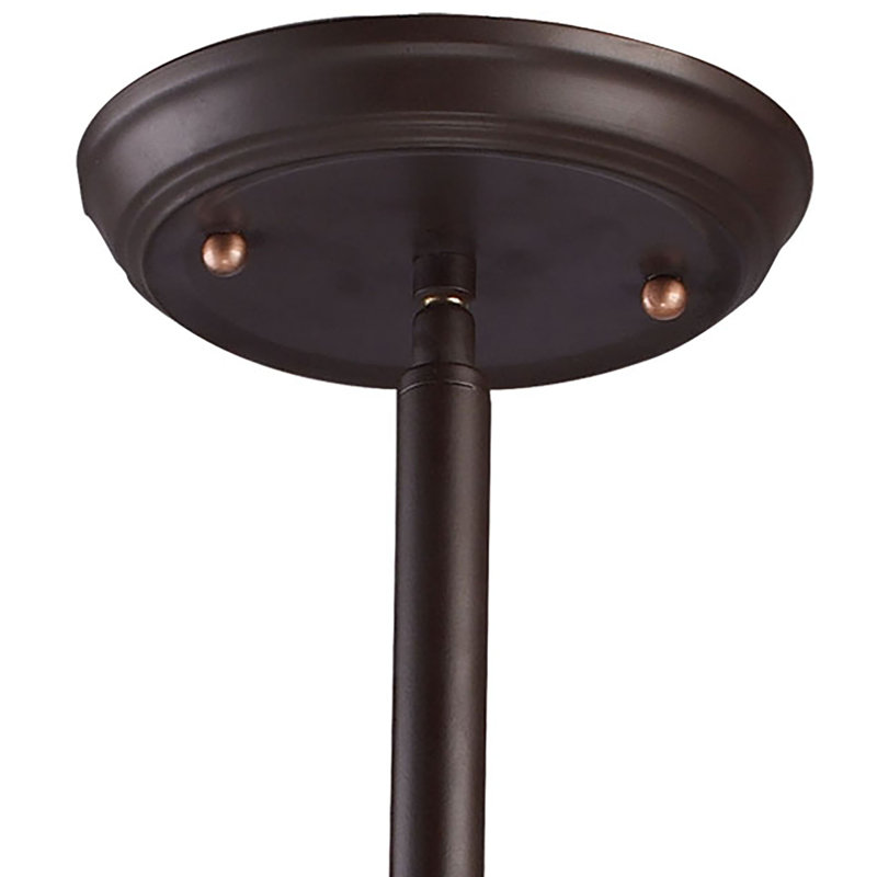 Luminaire suspendu à 1 lumière de 13 po de large Chadwick - Bronze huilé, H 14 po x l 13 po x P 13 po, Beige, Bronze