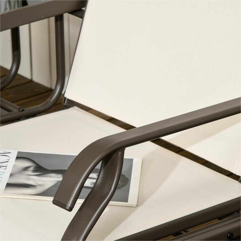 Banc oscillant d'extérieur avec table centrale Outsunny