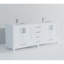 Meuble-lavabo double blanc 80 po X P 22 po D, dessus en quartz blanc et ensemble de robinet-871989732-871989733