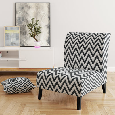 Motif géométrique à chevrons harmonisés - Fauteuil d'appoint et fauteuil rembourrés
