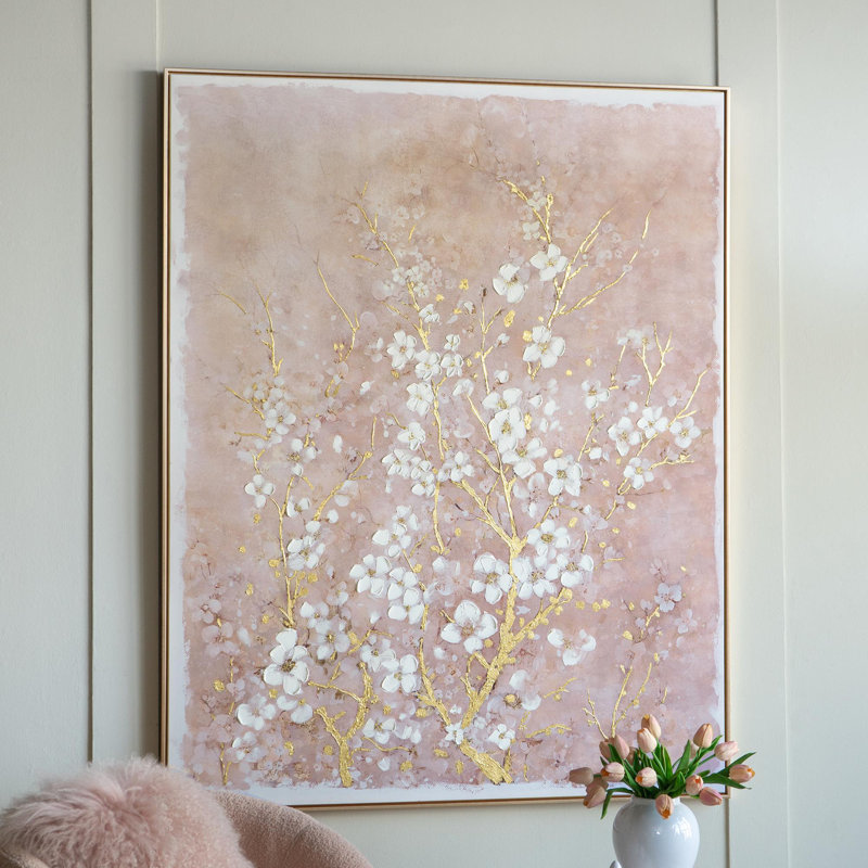 59,1 x 47,2 po, art de toile de cerisier peint à la main