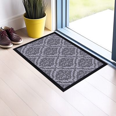Paillasson gris à motif cachemire