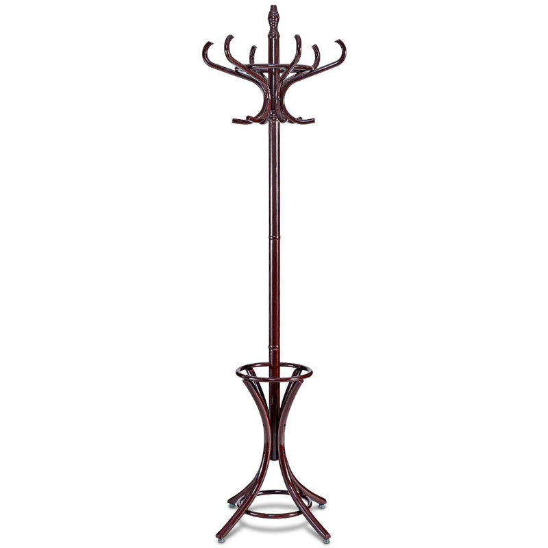 Solid Wood Freestanding Coat Rack, Brown