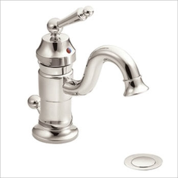 Waterhill Single Handle Bathroom Faucet with Drain Assembly in Polished Nickel