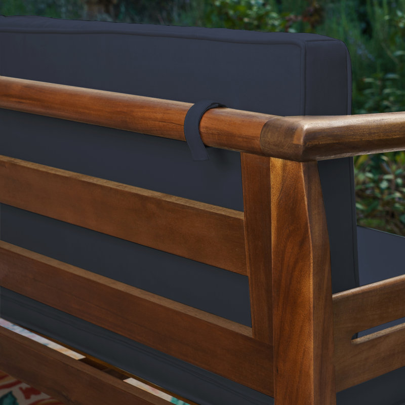 Hewlett Outdoor Navy Blue Loveseat And Coffee Table Set