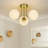 3-Light Semi Flush Mount Ceiling Light with White Globe Glass Shade-1977730928