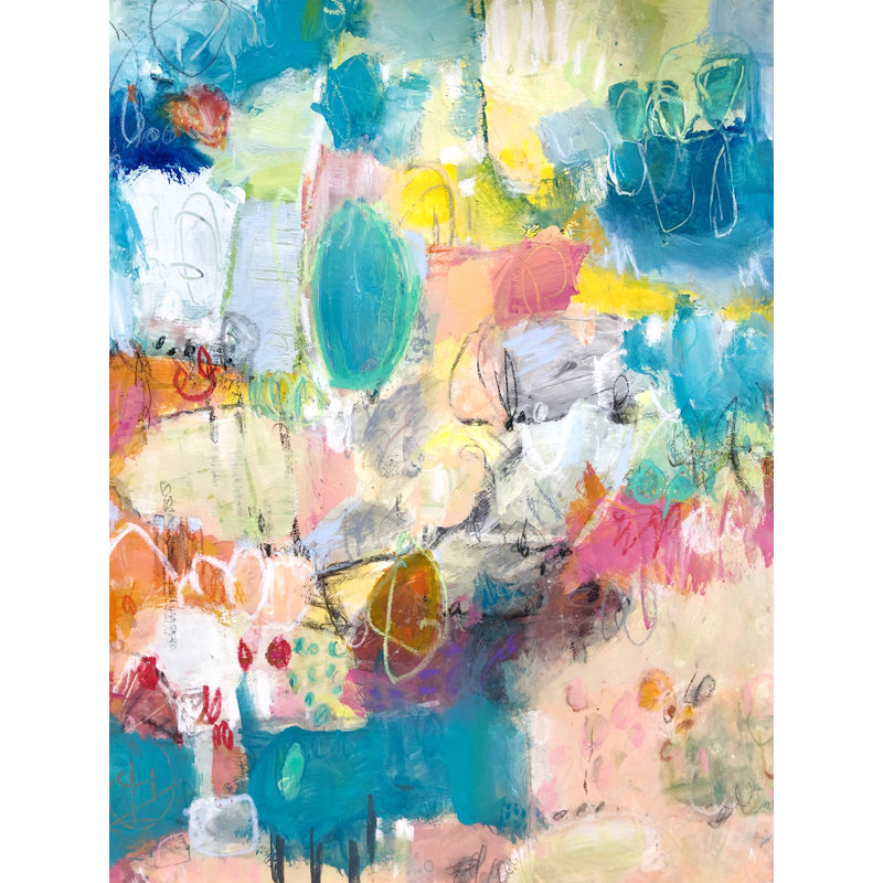 Beach Play Print by Elizabeth Chapman, Black Framed Canvas, 33" H x 25" W