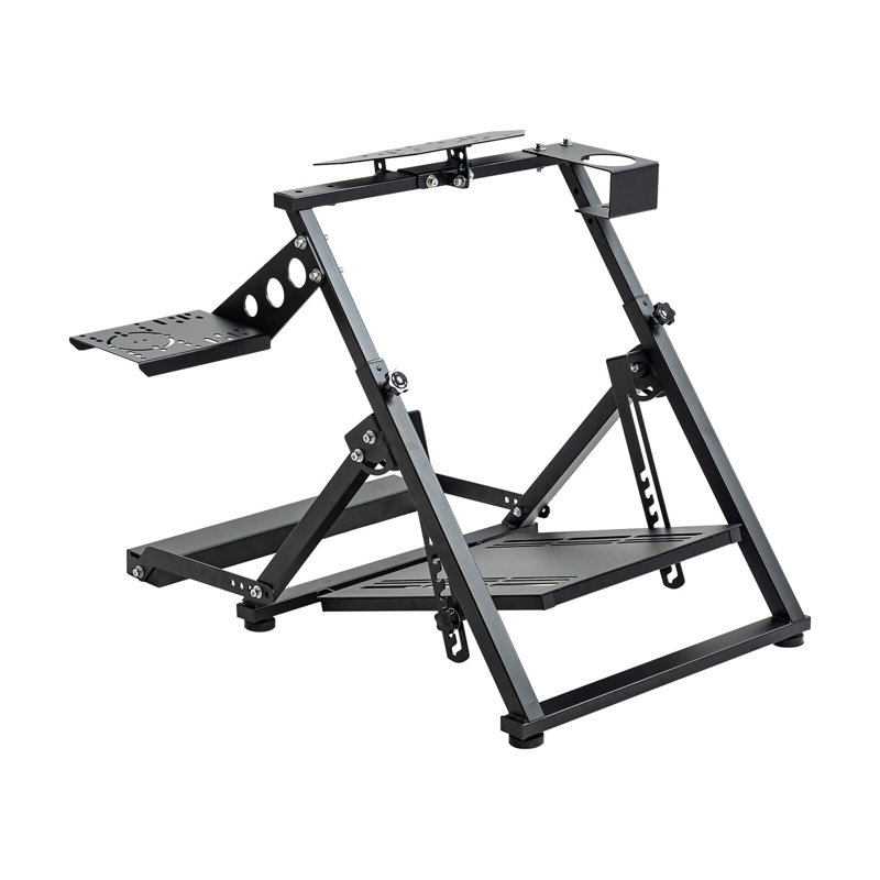 Anman Steering Wheel Stand with Card Slot X-Frame fit for Logitech, Thrustmaster, Fanatec, No Shifter Handbrake, Steering Wheel & Pedal