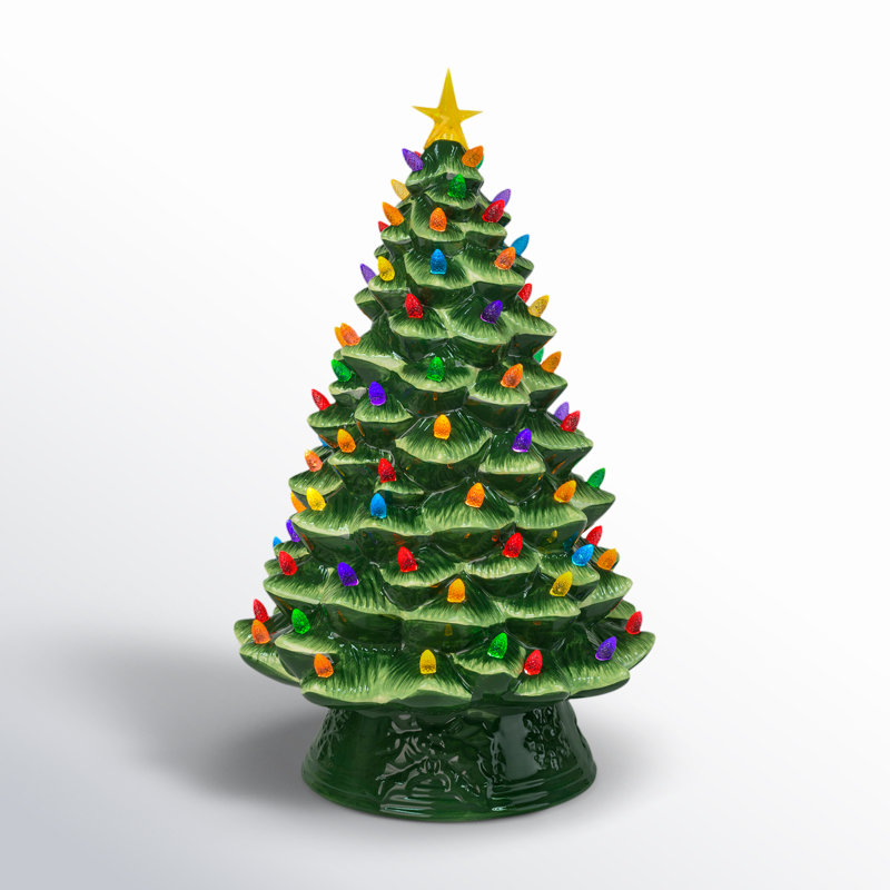 Nostalgic Ceramic Tree - Green, 17.5 H" x 11 W" x 11 D"