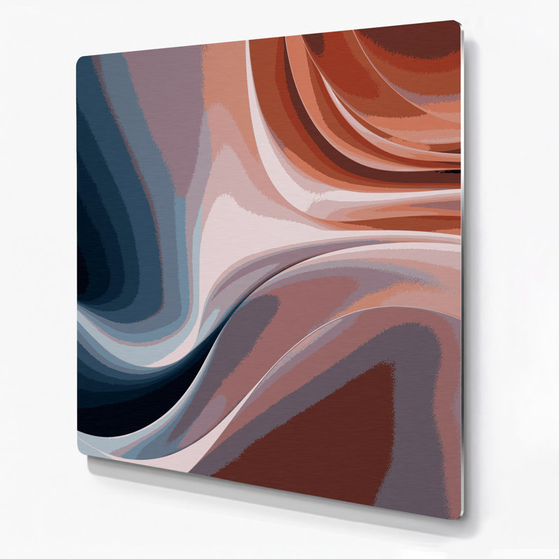 Gradient Abstract 30, art mural en métal brun, 8" H x 8" W