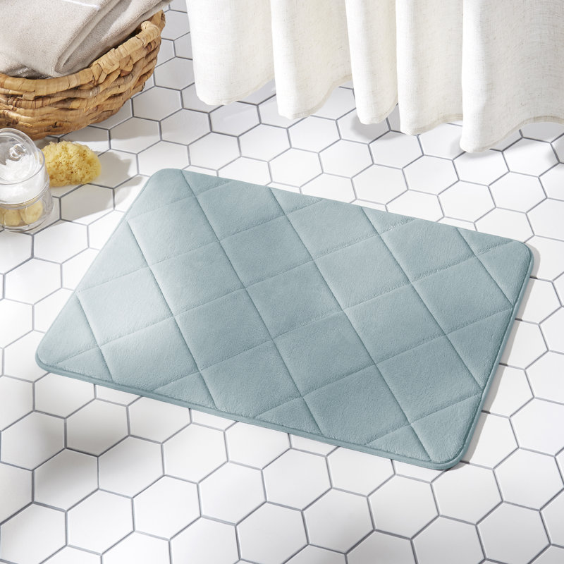Haruhi Non-Slip Bath Mat, 20" W x 30" L, Light Gray