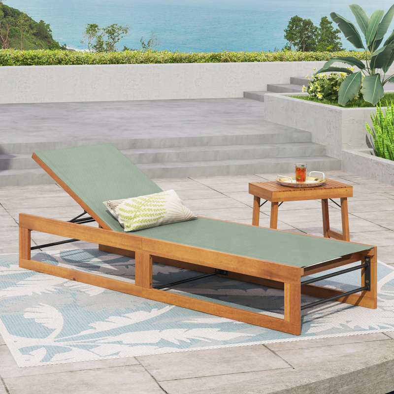 Outdoor Chaise Lounge Chair, Green