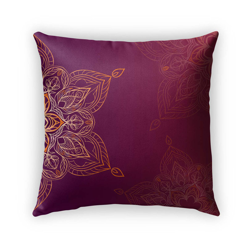 Cotton Blend Outdoor Reversible Throw Pillow, 24" x 24"