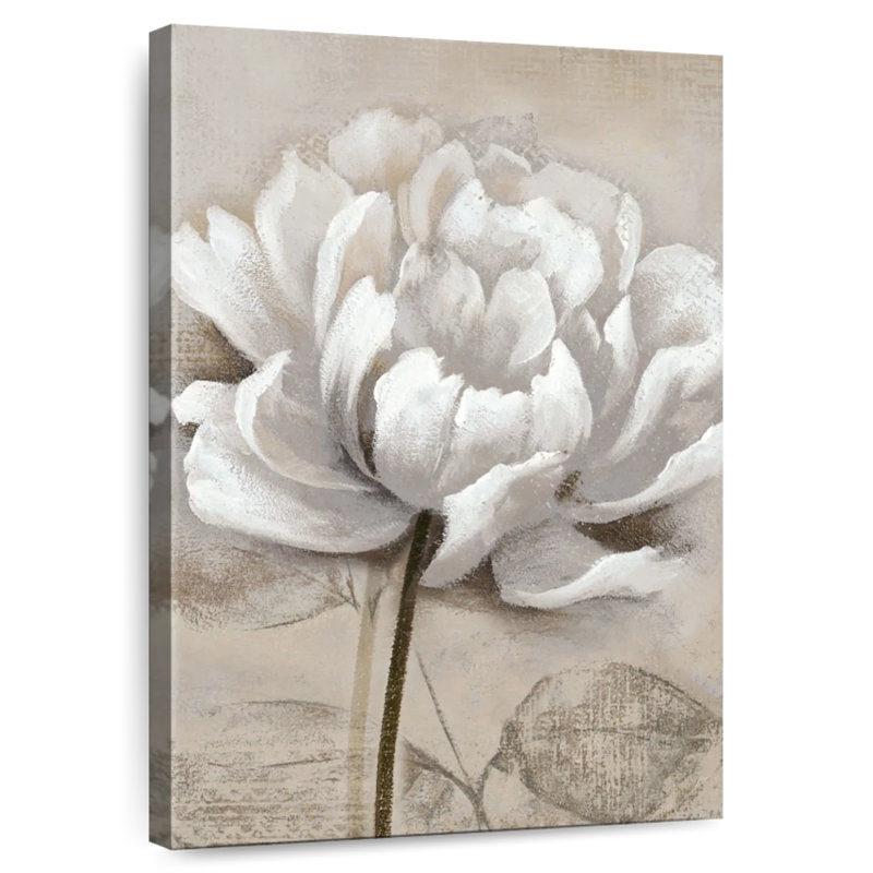 Harnek doux blanc floral I, H 51 po x l 34 po