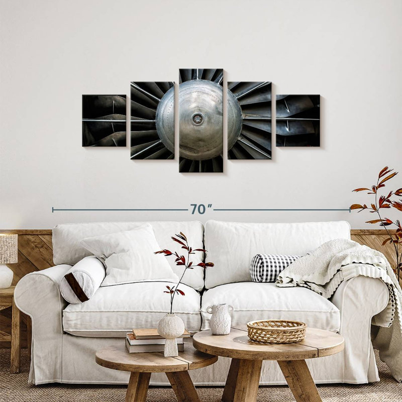 Aircraft Turbine, 24" H x 55" W