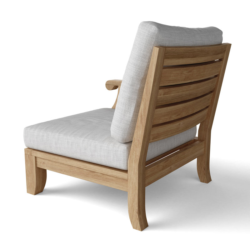 Outdoor Teak Lounge Chair, Cast Silver