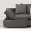 Fauteuil convertible 1 pièce en tissu de style contemporain gris avec rangement fonctionnel et coussins de salon-201101229