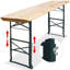 Macarthur Rectangular Metal Folding Outdoor Buffet & Console Table With Umbrella Hole , 180cm cm W 50cm cm D