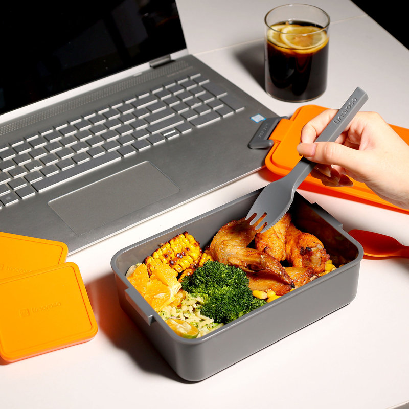 Boîte à bento empilable tout-en-un Linoroso, Orange lave