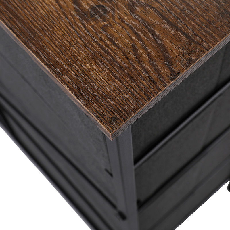 Hauser 4-Tier Wide Dresser Storage Unit With 8 Pull Fabric Drawers