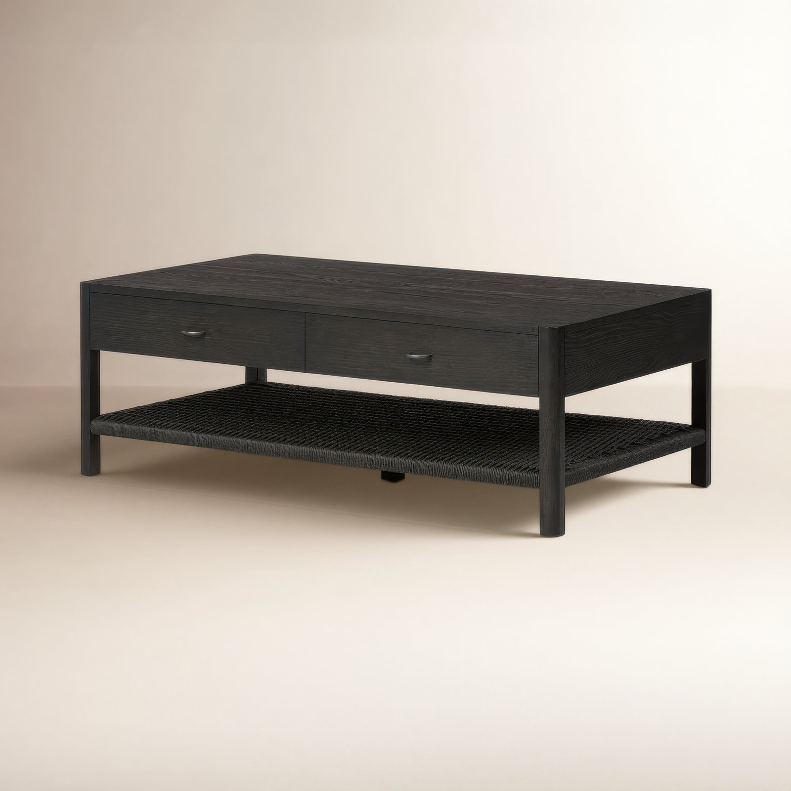 Deirdre Solid Wood Single Coffee Table, Smoked Black Ash